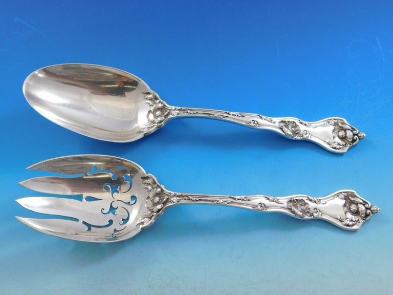 Intaglio Reed And Barton Sterling Silver Flatware Set 121 Pieces Dinner Floral For Sale At 1stdibs