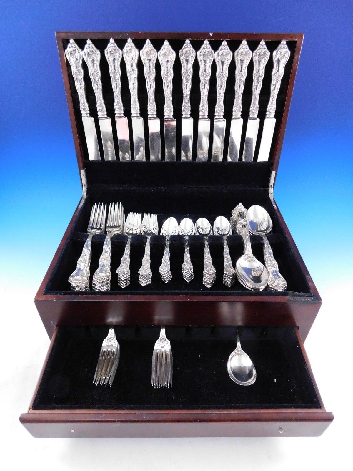 Intaglio by Reed & Barton Sterling Silver Flatware 12 Dinner Set Service 85 pcs For Sale 3