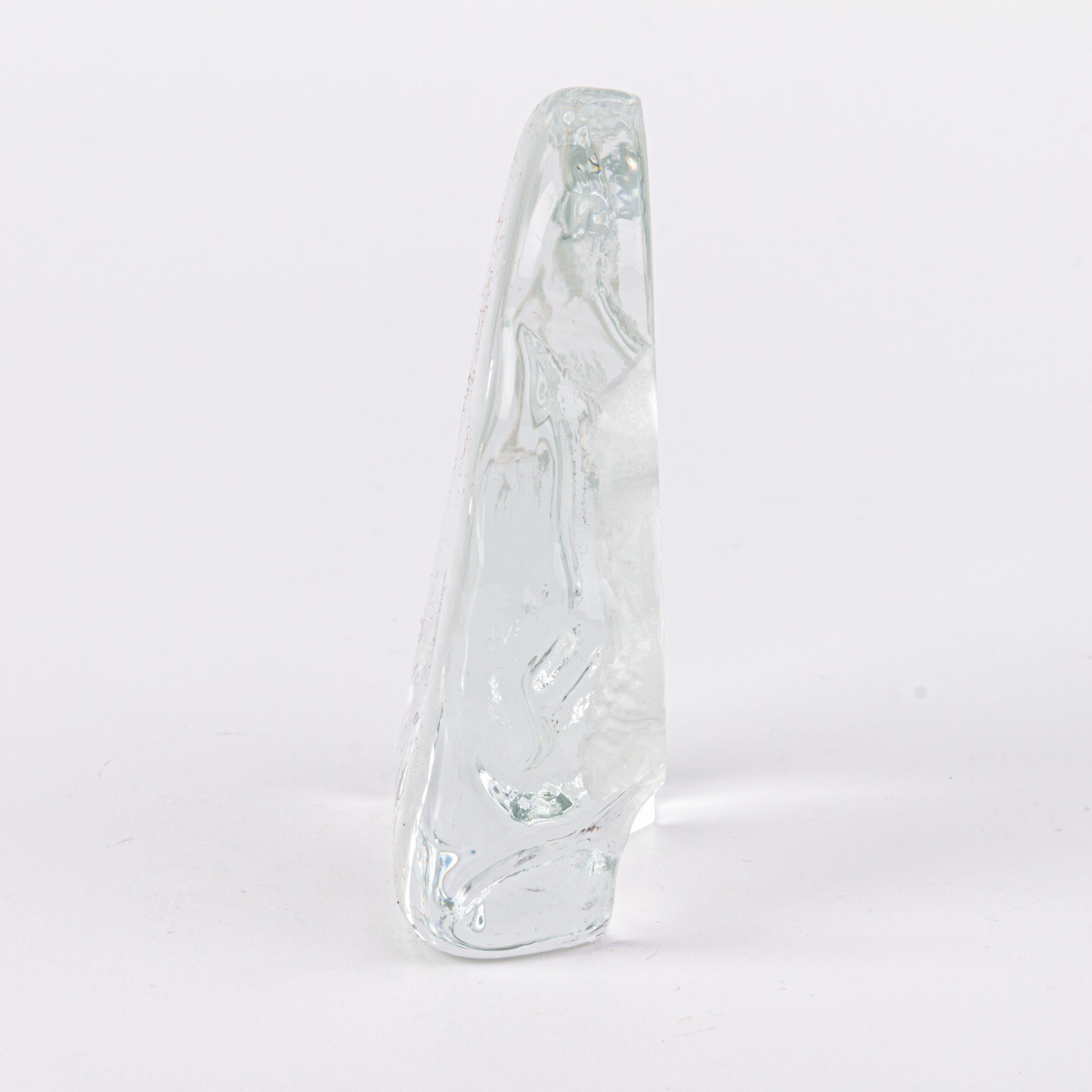 20th Century Intaglio Crystal Glass Sculpture Owl  For Sale