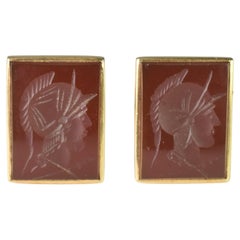 Vintage Intaglio Cut 14k Cufflinks