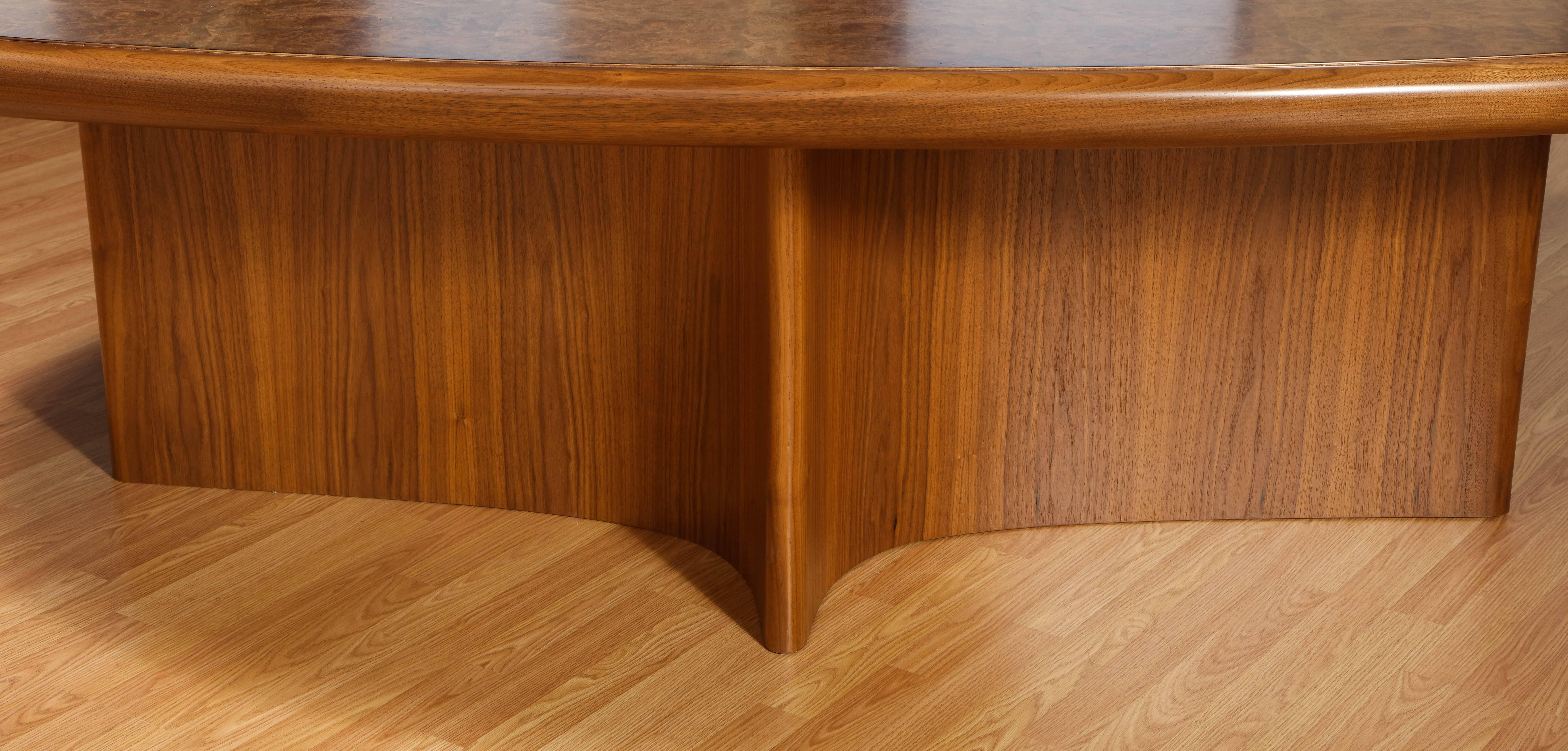 American Intaglio Dining Table in Walnut Wood Offered by Vladimir Kagan Design Group
