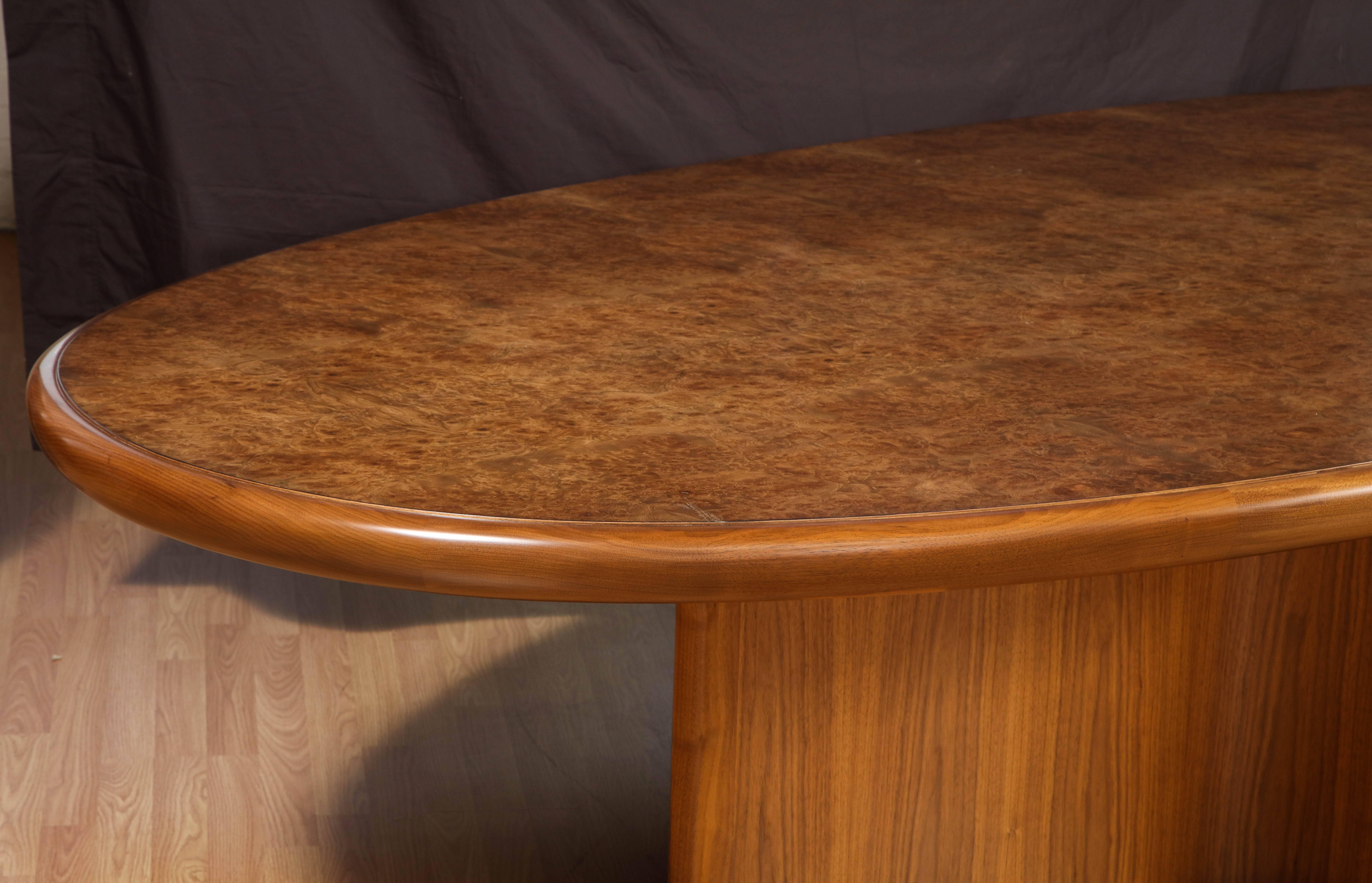 Contemporary Intaglio Dining Table in Walnut Wood Offered by Vladimir Kagan Design Group