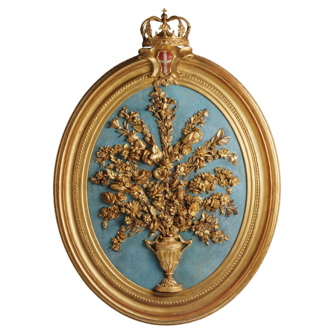 Floral carving. Turin, late 18th century For Sale