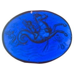 Intaglio or cameo, Hippocampus. Glass. Possibly Italy, 19th century.