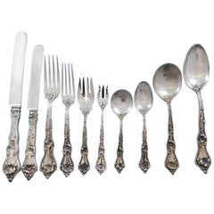 Intaglio, Reed and Barton Sterling Silver Flatware Set 121 Pieces Dinner Floral
