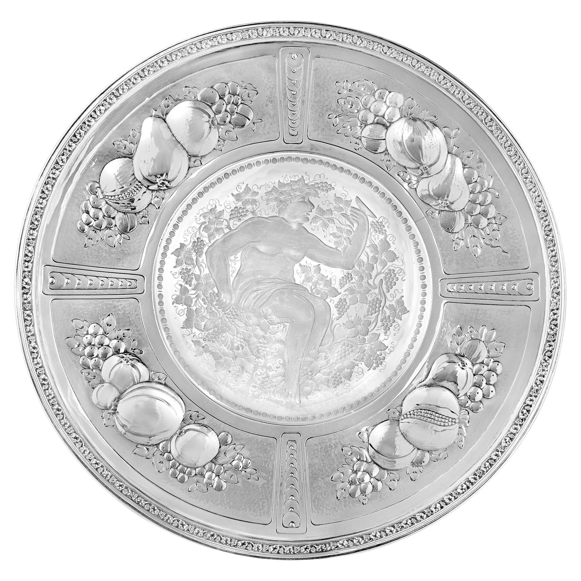 Intaglio-Tablett mit Bacchus und Sterling-Silber-Besatz von Sinclaire & Co. im Angebot