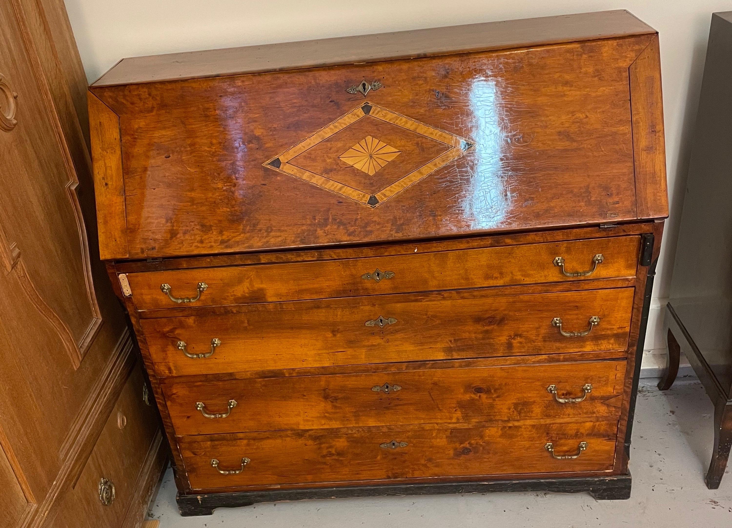 Intarsia Secretary In Good Condition For Sale In New York, NY