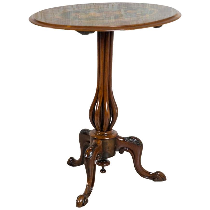 Intarsiated English Tea Table, circa 1850