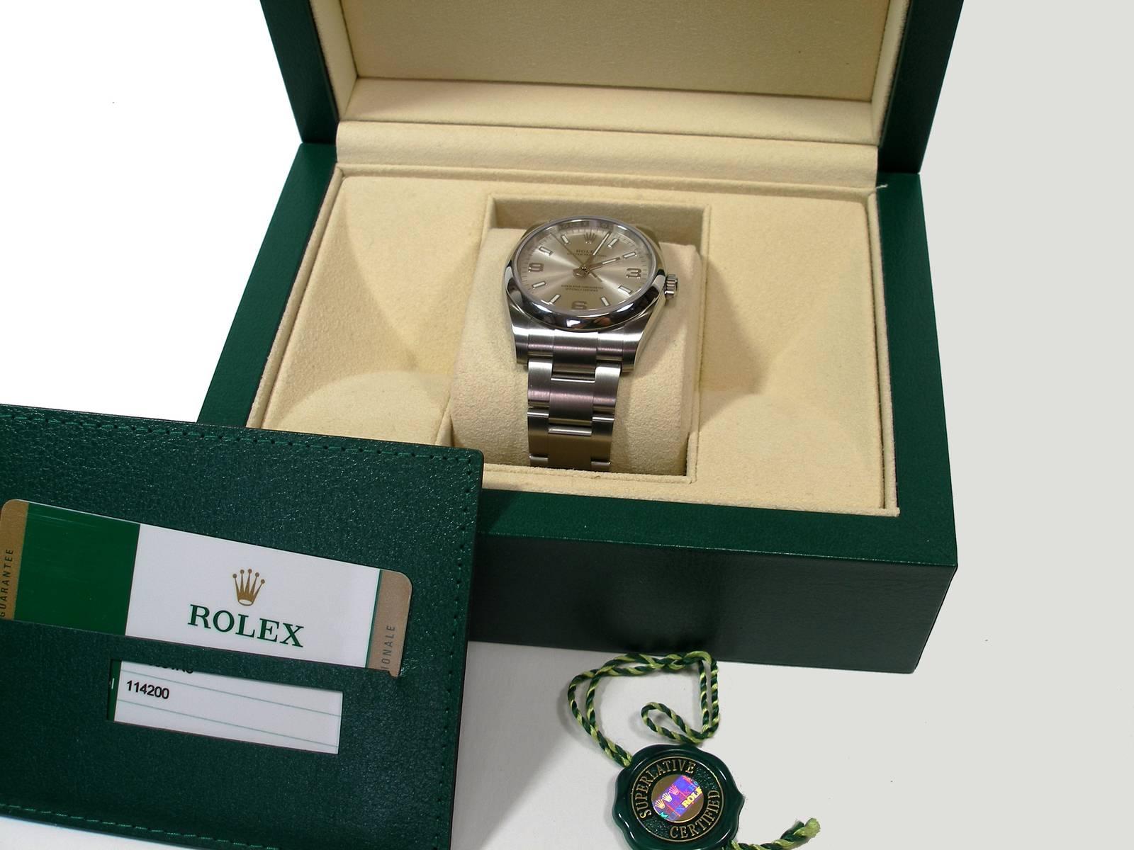 Intemporel Rolex Oyster Perpetual 36 mm Full Set / Like New In Excellent Condition In VERGT, FR