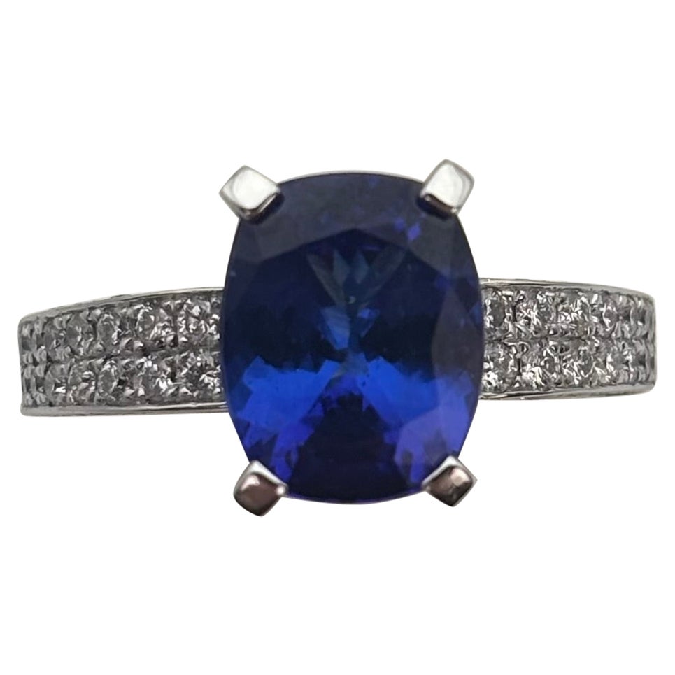 Chaya Jewellery 3.70ct Tanzanite Diamond Cocktail Ring in 18K Gold