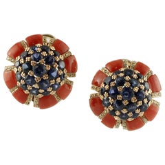 Intense Blue Sapphires, Stones, Diamonds, Rose Gold Earrings