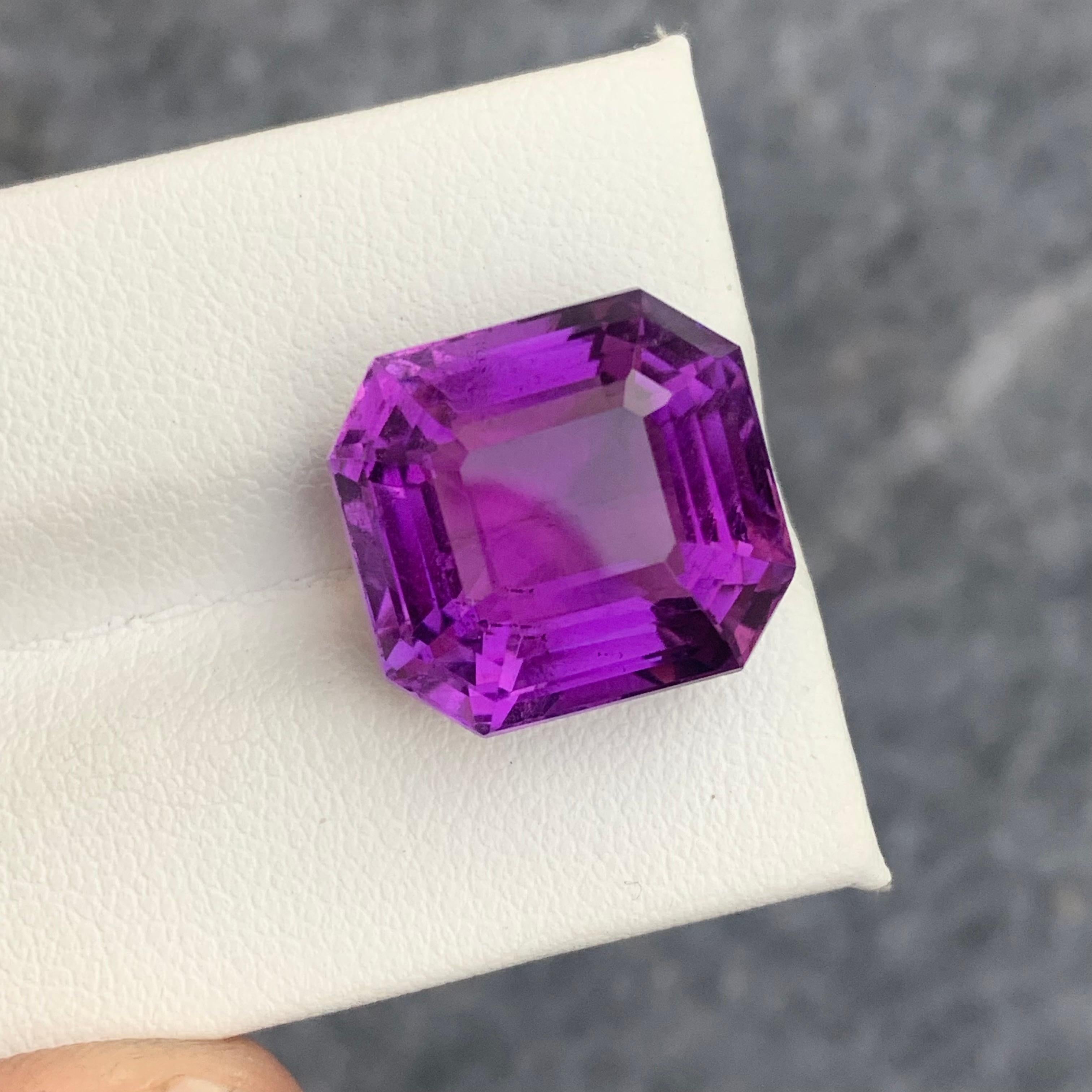 Intense Dunkellila Lose Amethyst Achteckige Form 13,50 Karat für die Schmuckherstellung für Damen oder Herren im Angebot