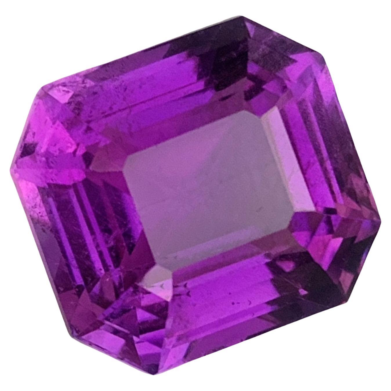 Intense Dark Purple Loose Amethyst Octagon Shape 13.50 Carat For Jewelry Making For Sale