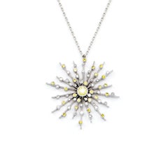 Intense Fancy Yellow Diamond Sapphire Pendant Chain Necklace Natalie Barney