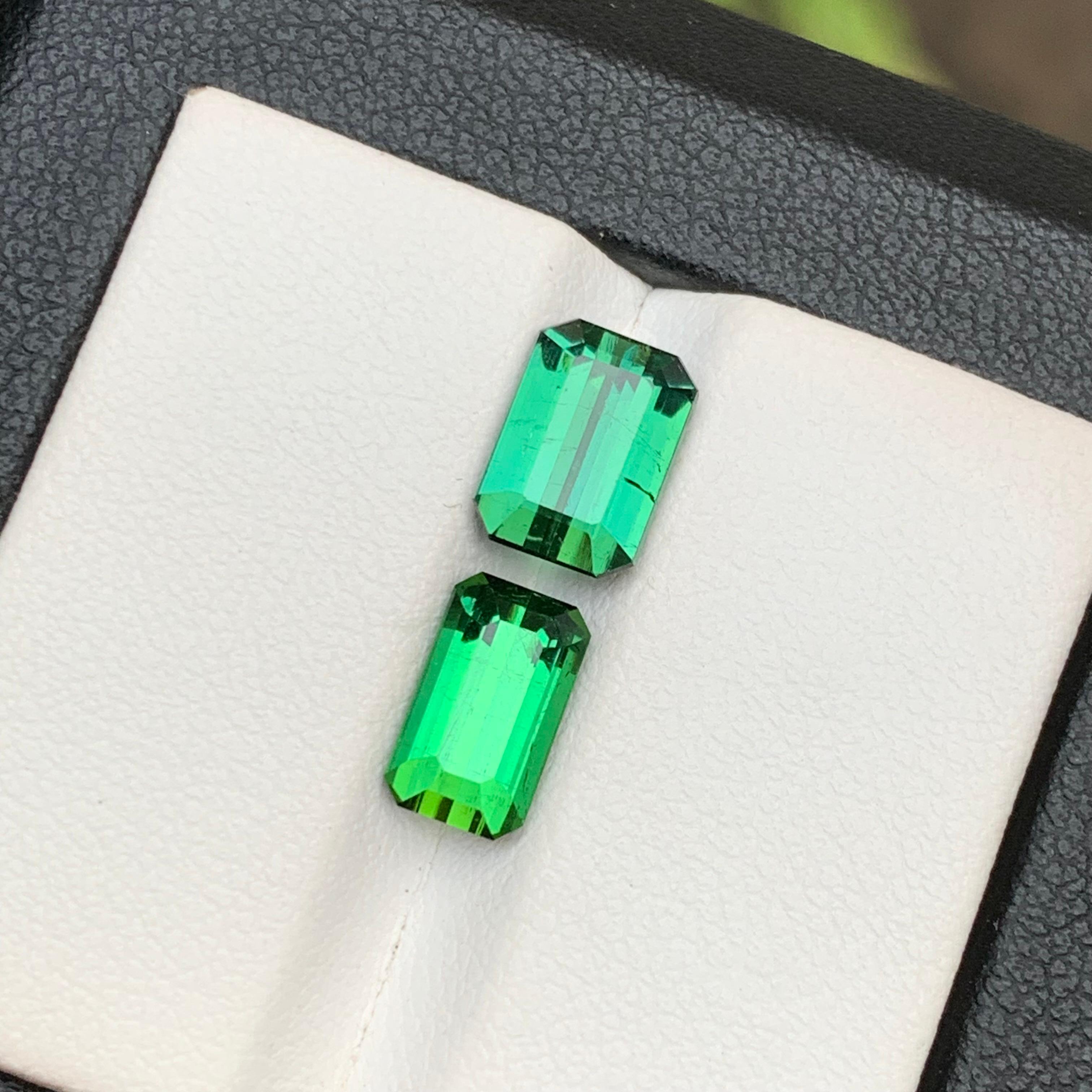 Vivid Green Natural Tourmaline Loose Gemstones for Rings, Pendant, or Jewelry Settings cut from Kunar, Afghanistan!!

💎 GEMSTONE TYPE: Tourmaline
⚖️ WEIGHT: 4.15 Carats
🪚 SHAPE & CUT: Emerald Cut
📏 SIZE (MM): 
2.30 Ct (8.48 x 6.12 x 4.78)
1.85 Ct