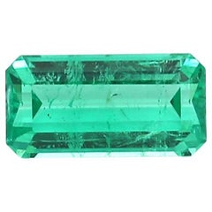 Intense Green Russian Emerald Cut Ring Gem 1.28 Carat ICL Certified