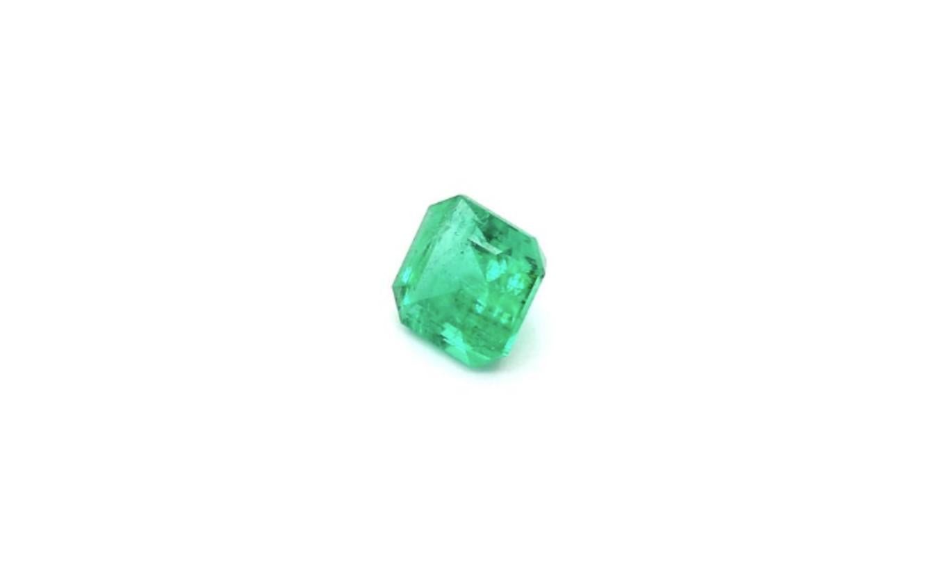 Octagon Cut Intense Green Russian Emerald Ring Gem 0.85 Carat Weight  For Sale