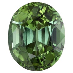 5.49 Carat Green Tourmaline Oval Cut Loose Gemstone, Merkaba Beverly Hills