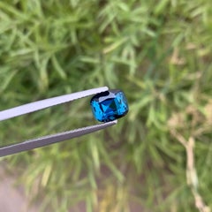 Intense Ink Indigo Blue Loose Tourmaline 1.35 Carat with Cushion Shape Gem