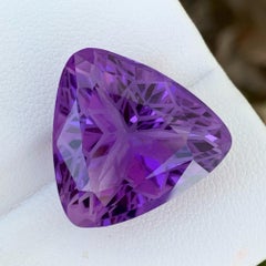 19.60 Carat Natural Loose Purple Amethyst Fancy Trilliant Cut Brazilian Gemstone