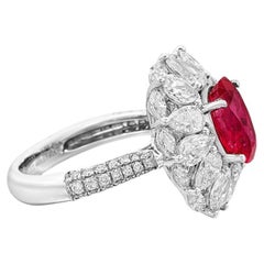 Intense Red Burma Rubin No Heat Piegon Blutring  Zertifiziert von GRS