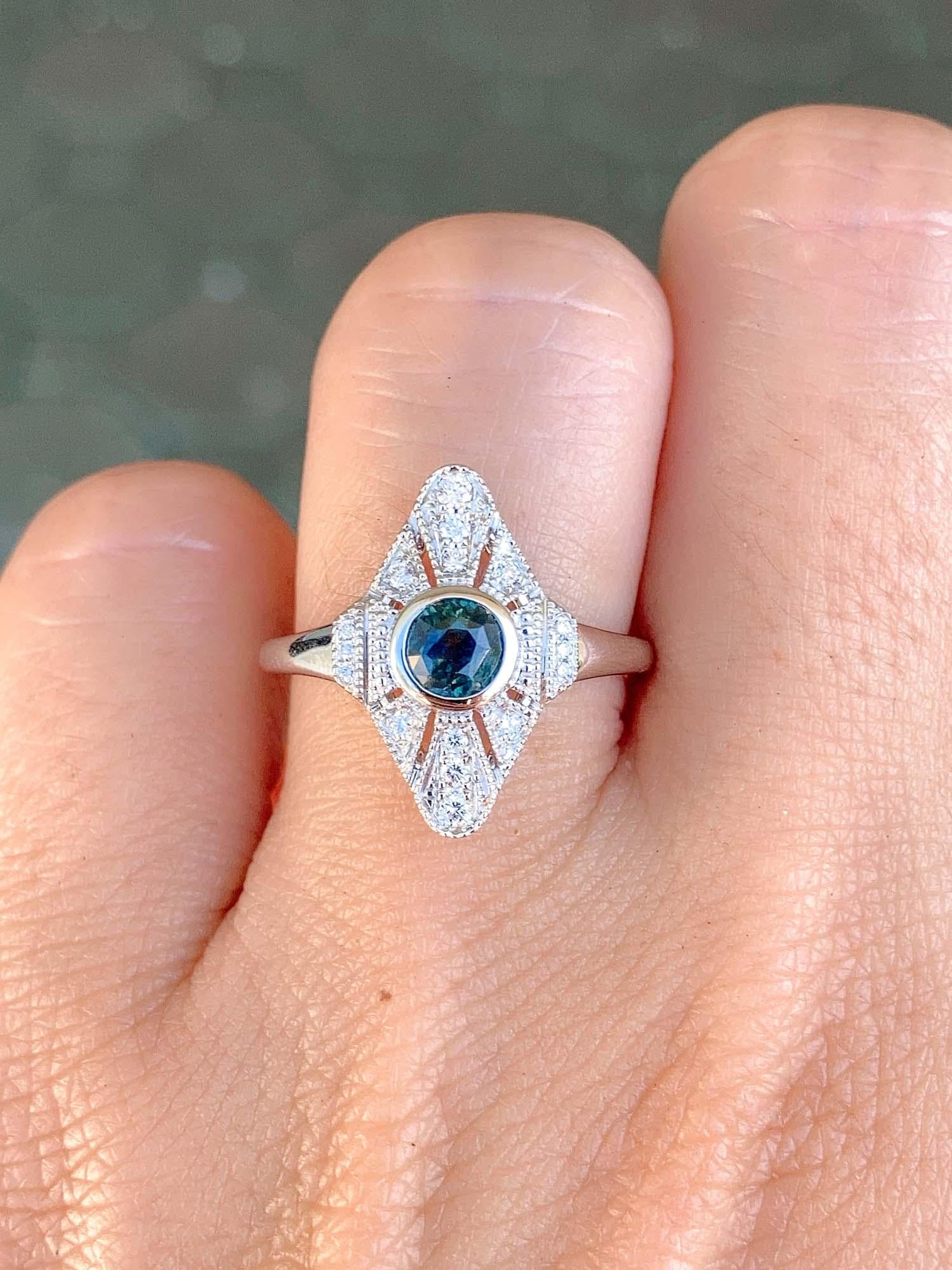 teal montana sapphire promise rings