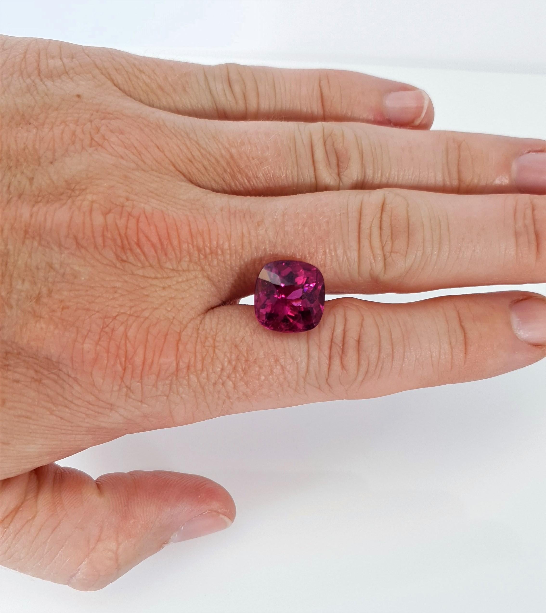 Intense Violet Pink Rubelite, Faceted Gem, 9, 74 Ct., Loose Gemstone, Round For Sale 1