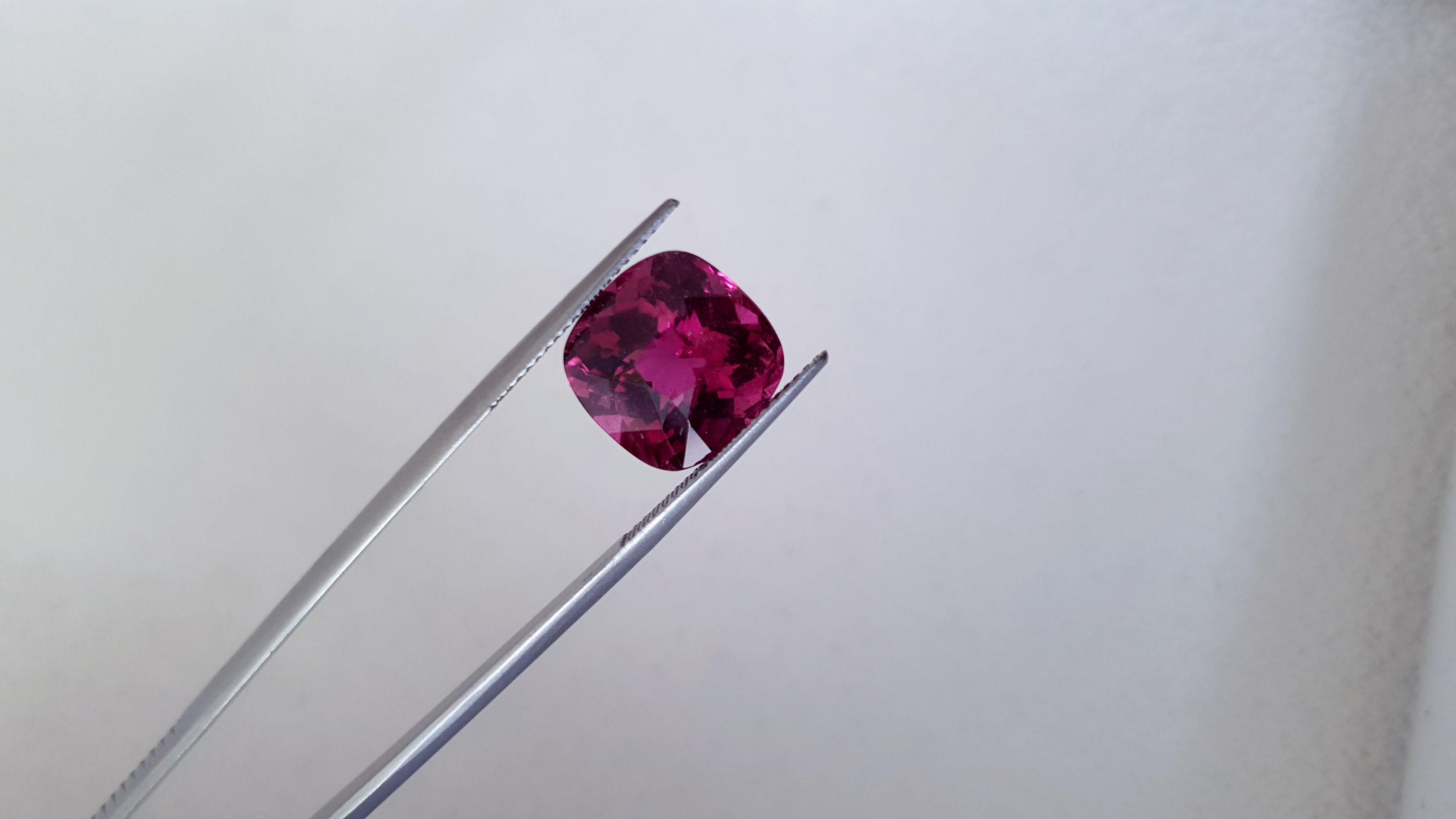 Contemporary Intense Violet Pink Rubelite, Faceted Gem, 9, 74 Ct., Loose Gemstone, Round For Sale