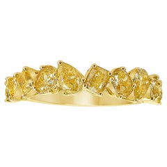 Bracelet demi-éternité en diamant jaune intense de forme mixte