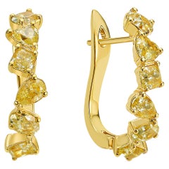 Intense Yellow Diamond Mixed Shape Hoops