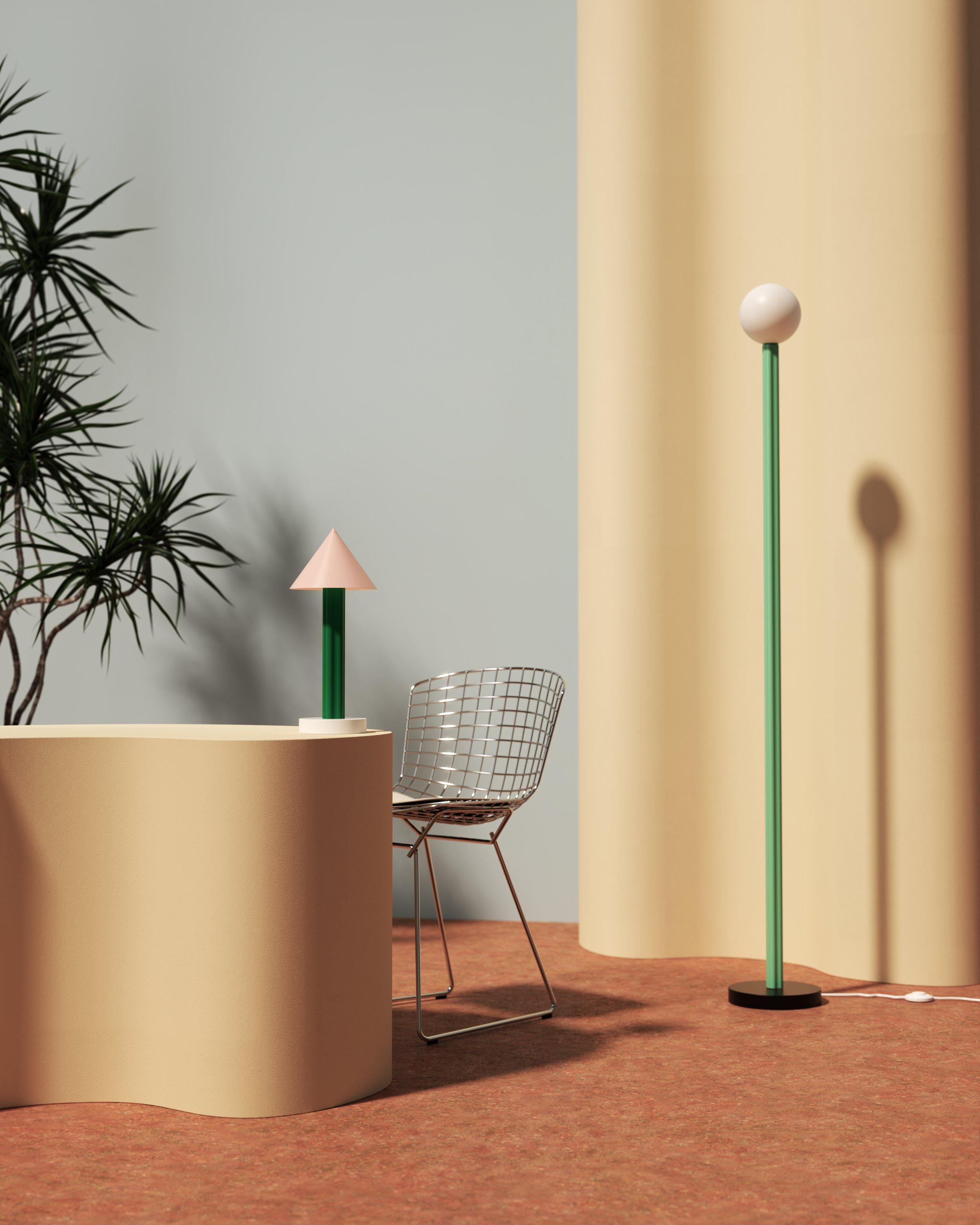 Lampadaire jaune intense A.Profiles de l'Atelier Areti Neuf - En vente à Geneve, CH