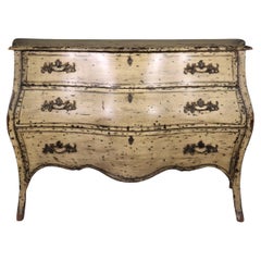 Intentionally Distressed French Louis XV Painted Commode Dresser