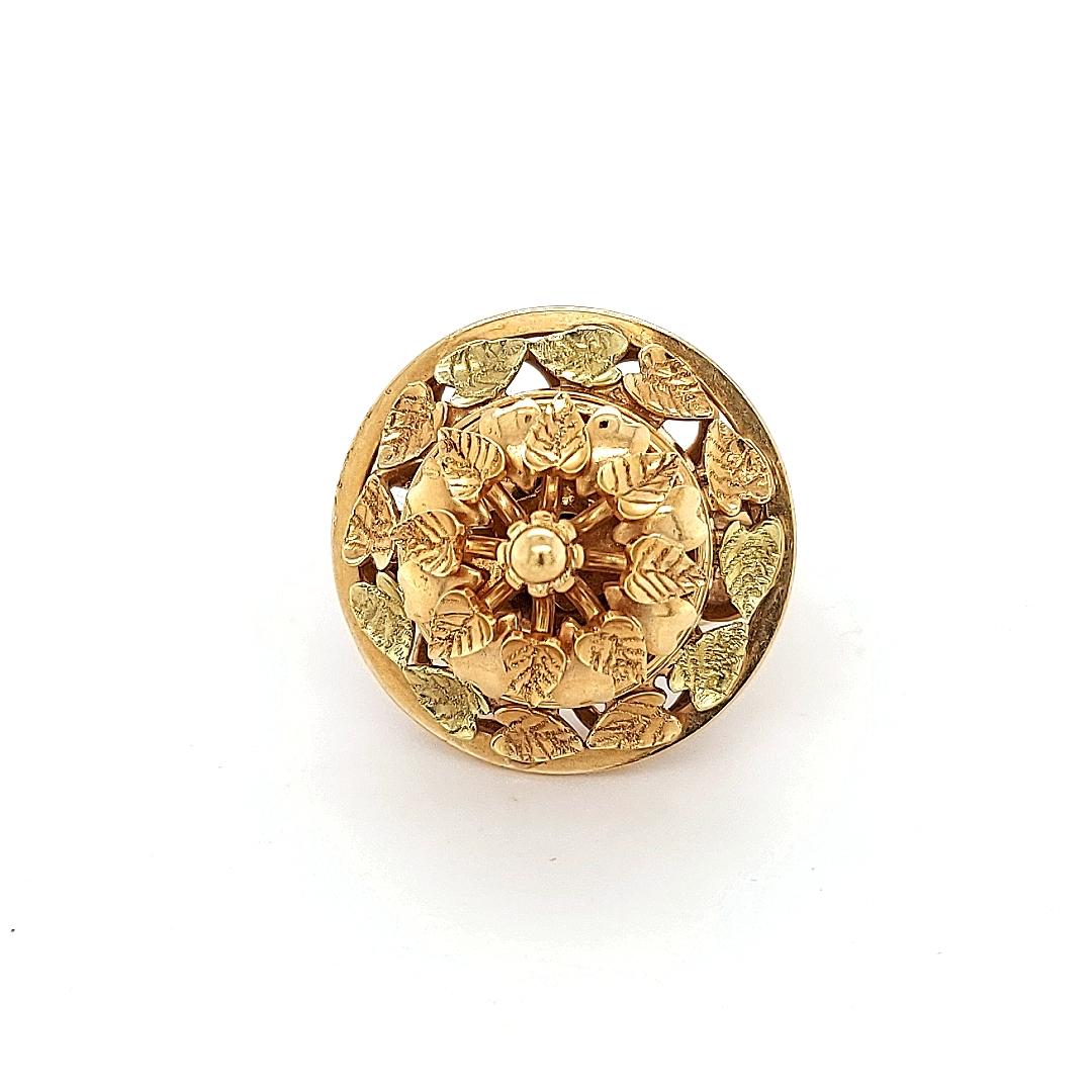 Women's or Men's Interchangeable 18kt Yellow Gold Ring With 5 Screw on Pieces, Ruby, Coin, Sapph For Sale