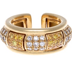 Interchangeable Boucheron "Pluriel" Diamond Onyx 18 Karat Gold Ring