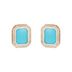 Interchangeable Earrings Turquoise Lapis Onyx 14 Karat Gold Estate Jewelry