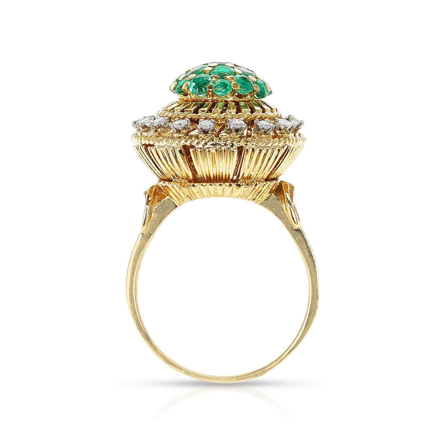 Interchangeable Emerald and Ruby Ring with Diamonds, 18K For Sale 1