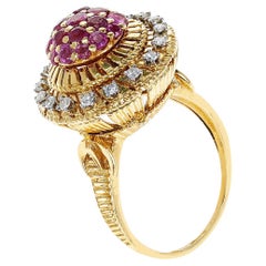 Interchangeable Emerald and Ruby Ring with Diamonds, 18K