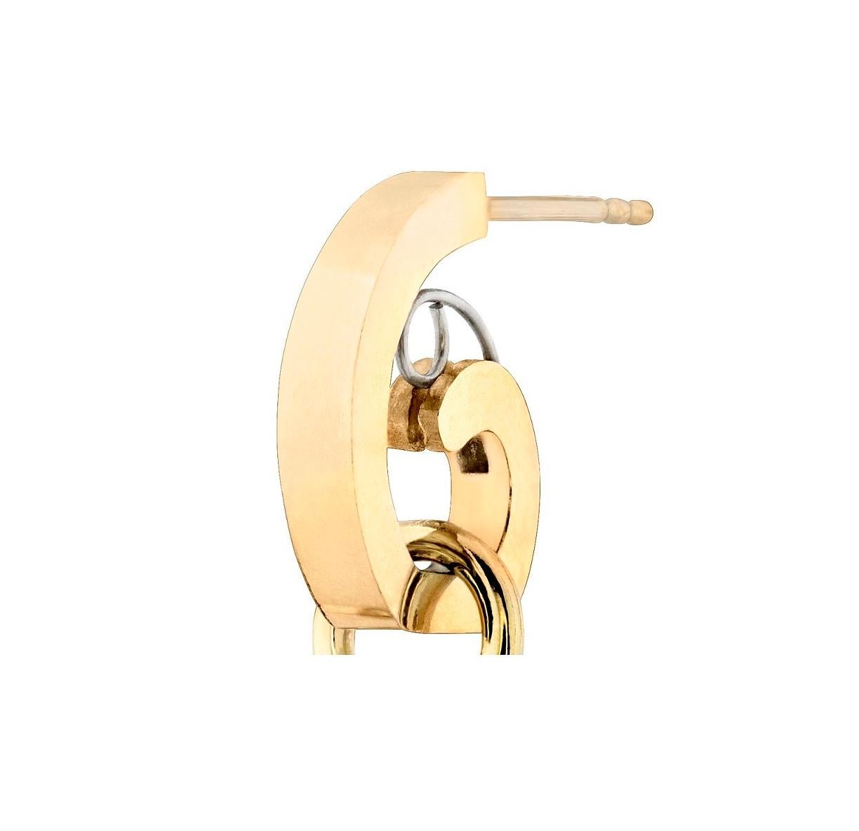 The Interchangeable Earring Ensembles are the foundation of the Lyra Collection. Lightweight and playful, this ensemble consists of the huggie earring and three hoop elements. The huggies and 3 hoops fit together as a unit or can be separated to