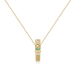 Interchangeable Pendant in 18 Karat Gold with Diamonds and Emeralds