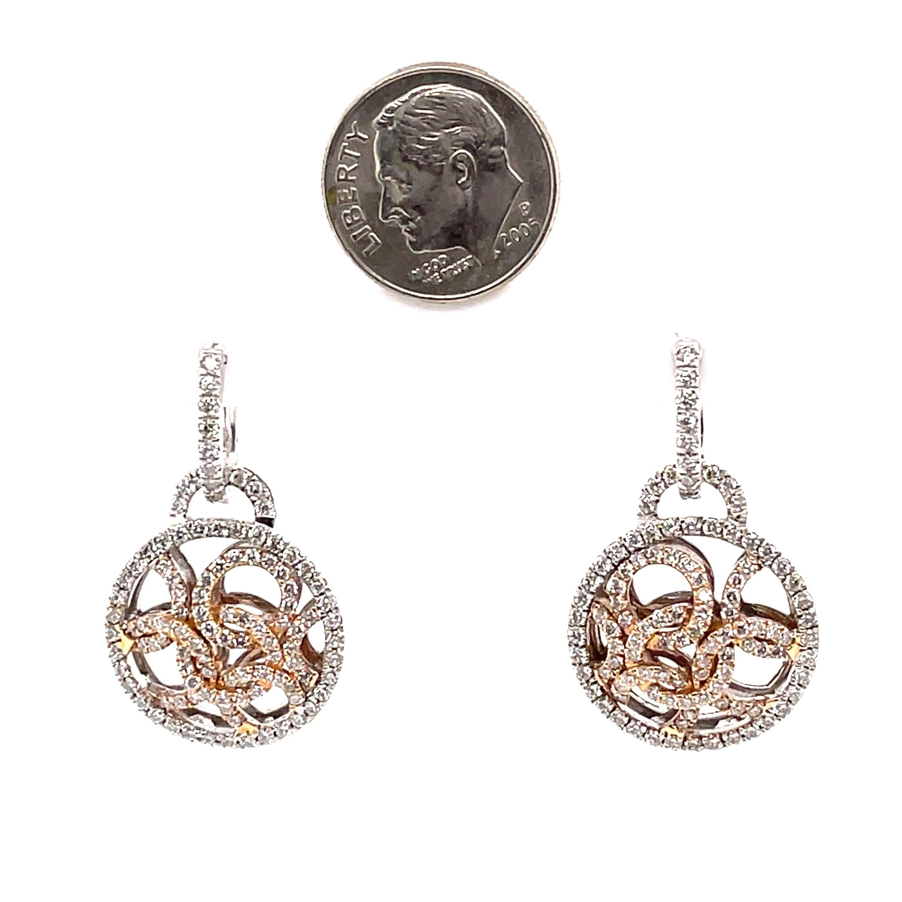 Contemporain Créoles ou pendants d'oreilles interchangeables en saphirs et diamants en vente