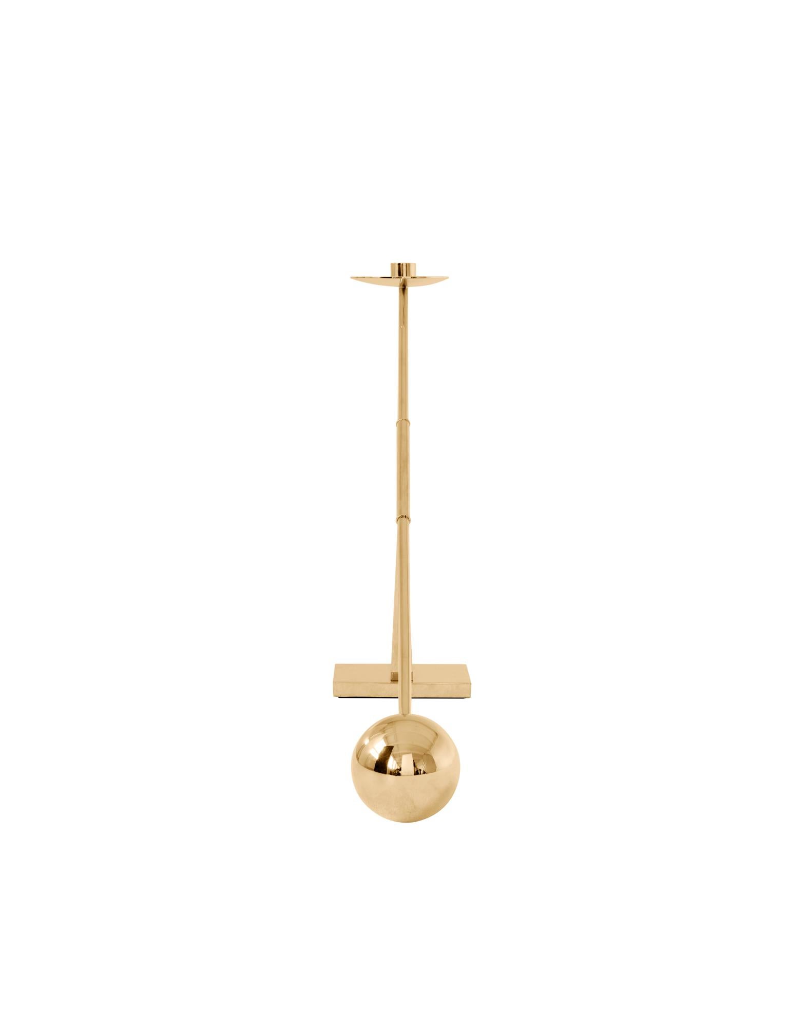 Scandinavo moderno Portacandele Interconnect - Ottone lucido - di Colin King per Audo in vendita