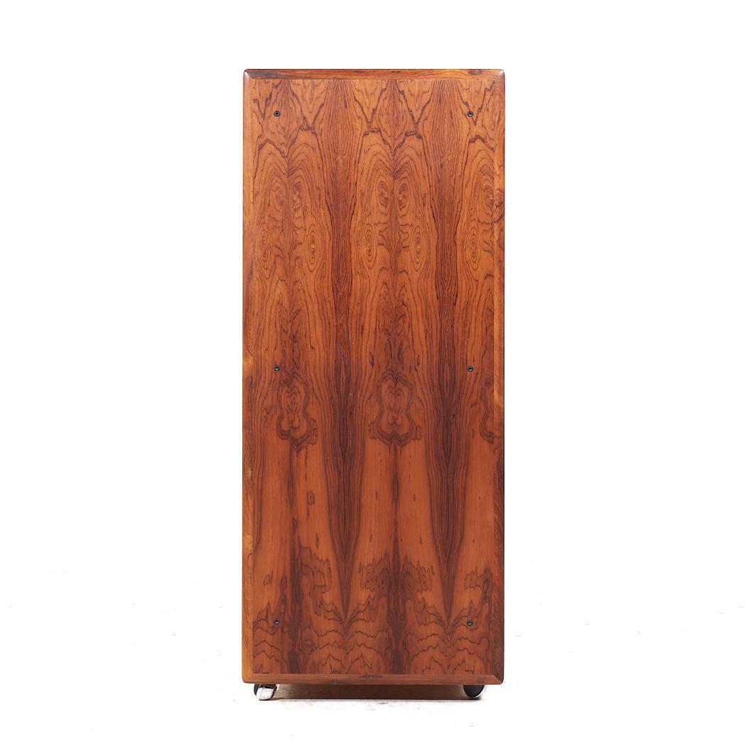 Canadian Intercontinental Design Mid Century Rosewood and Chrome Armoire Dresser