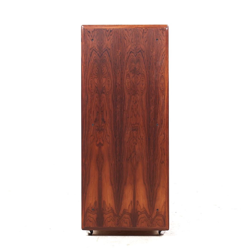 Intercontinental Design Mid Century Rosewood and Chrome Armoire Dresser In Good Condition In Countryside, IL
