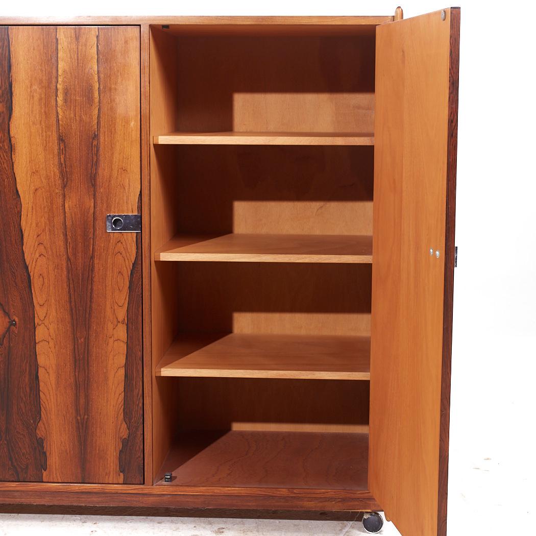 Intercontinental Design Mid Century Rosewood and Chrome Armoire Dresser 1