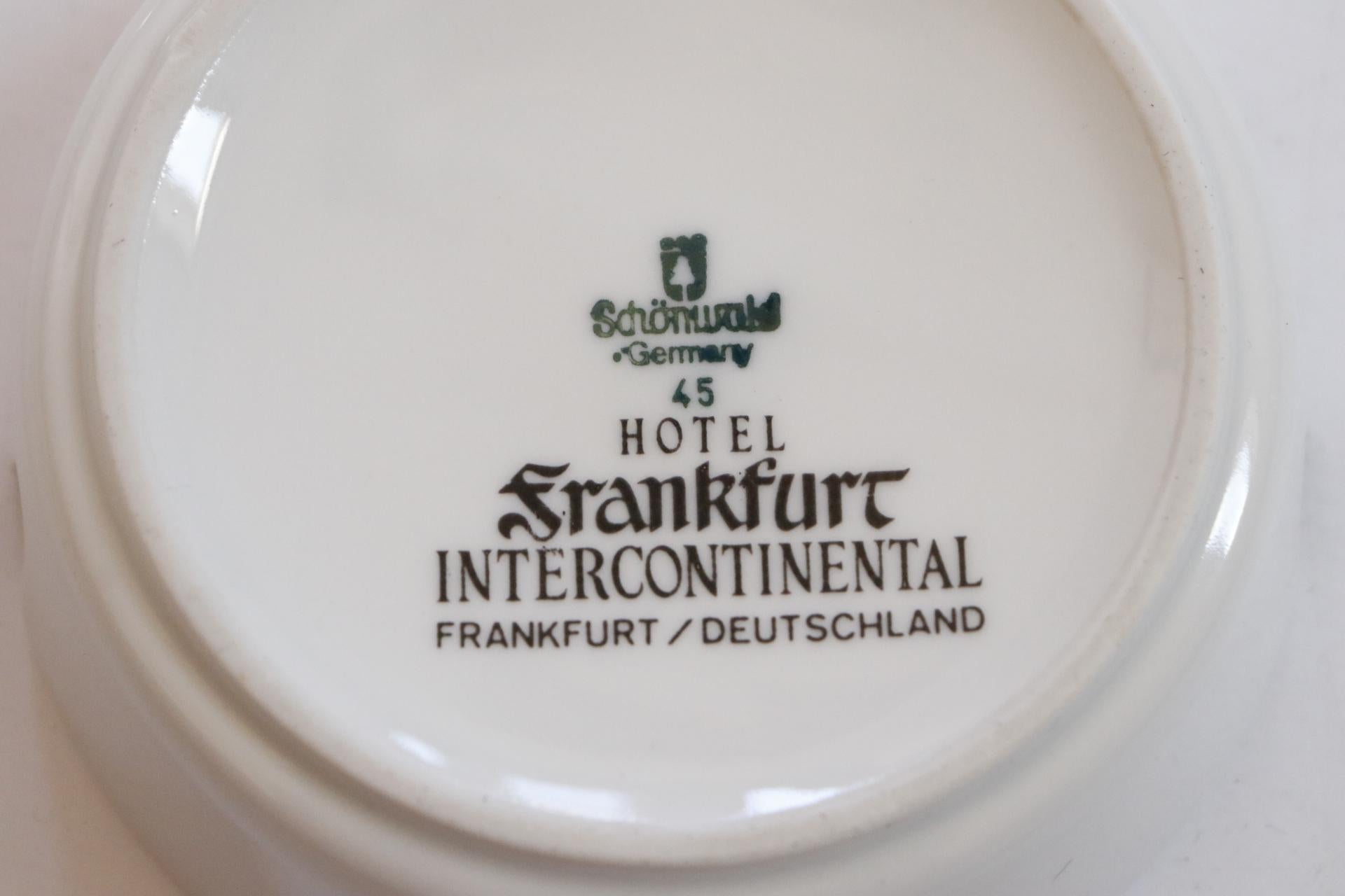 20th Century Intercontinental Hotel Frankfurt Ceramic Ashtray For Sale