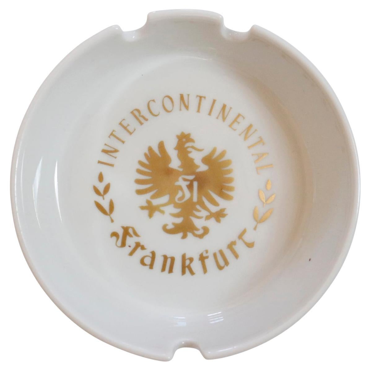 Intercontinental Hotel Frankfurt Ceramic Ashtray For Sale