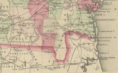 Historic 1864 Civil War Map of Georgia and Alabama with Coastal Focus