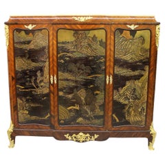Interessanter vergoldeter Bronzeschrank mit Chinoiserie-Schrank aus dem 19. Jahrhundert von L. Bontemps