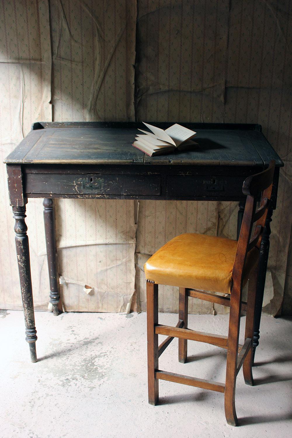 Interesting 19th Century Painted Pine & Graffitied Clerk’s Desk, circa 1870 11