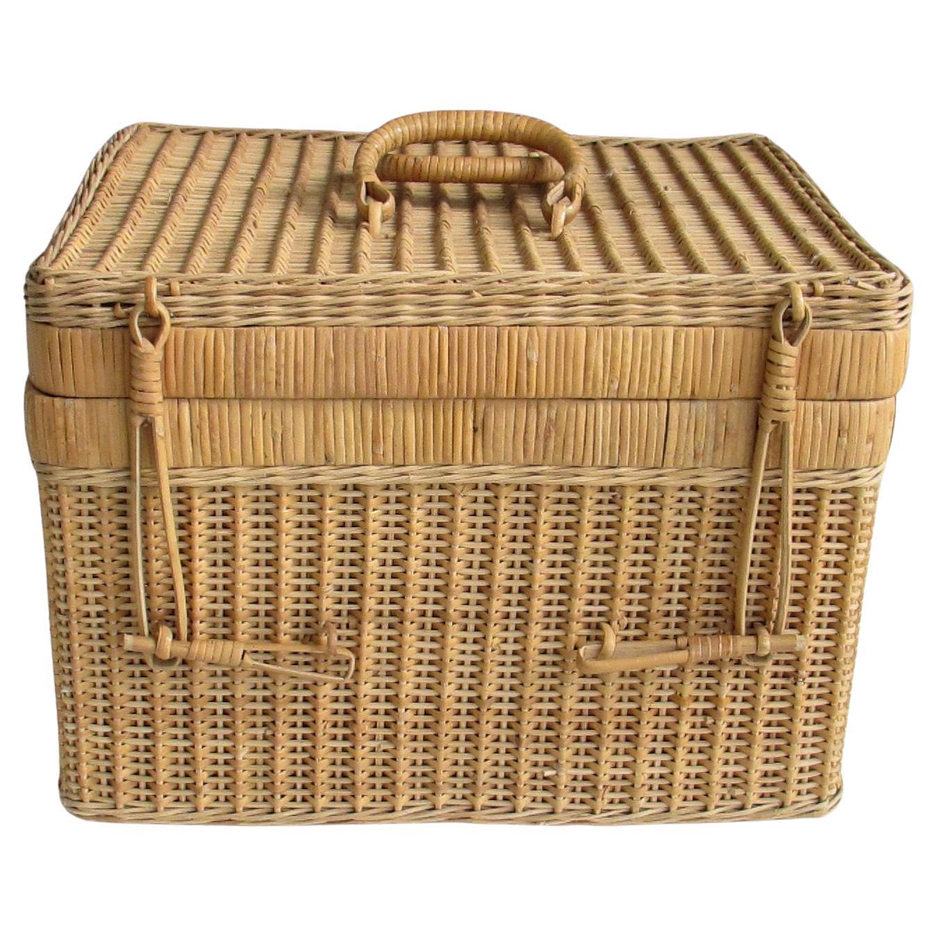 Interesting and decorative wicker picnic basket